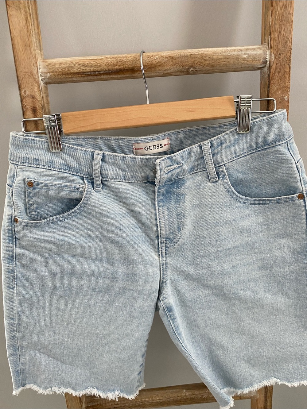 GUESS Light Wash Blue Denim Jean Shorts